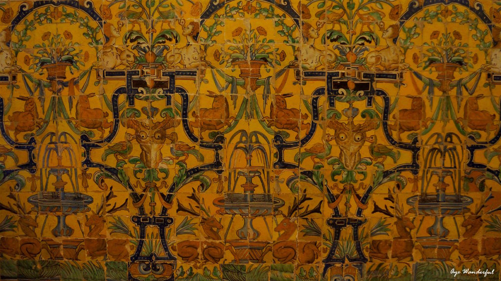 Tiled walls in Alcazar Palace, Seville