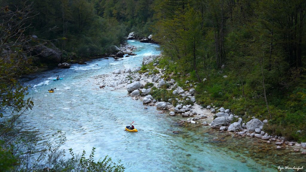 Soca River and Kozjak Waterfall