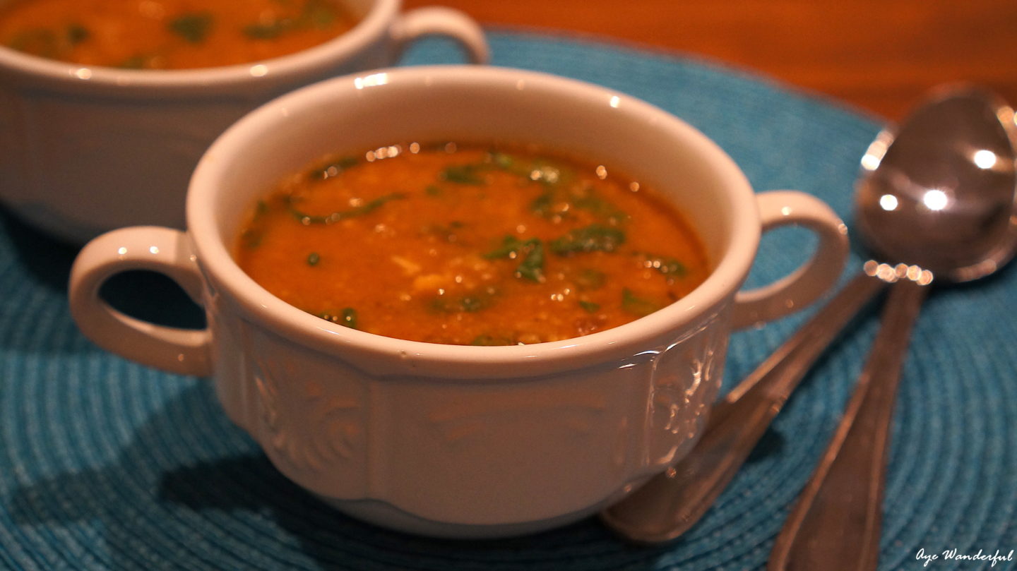 Moroccan-style Chickpea and Spinach soup