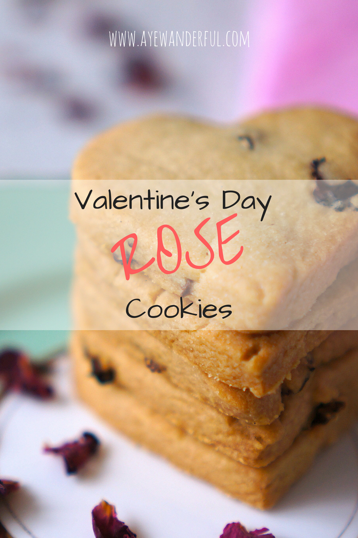 Valentine's Day Heart Shaped Rose Cookies Recipe | Read more on www.ayewanderful.com