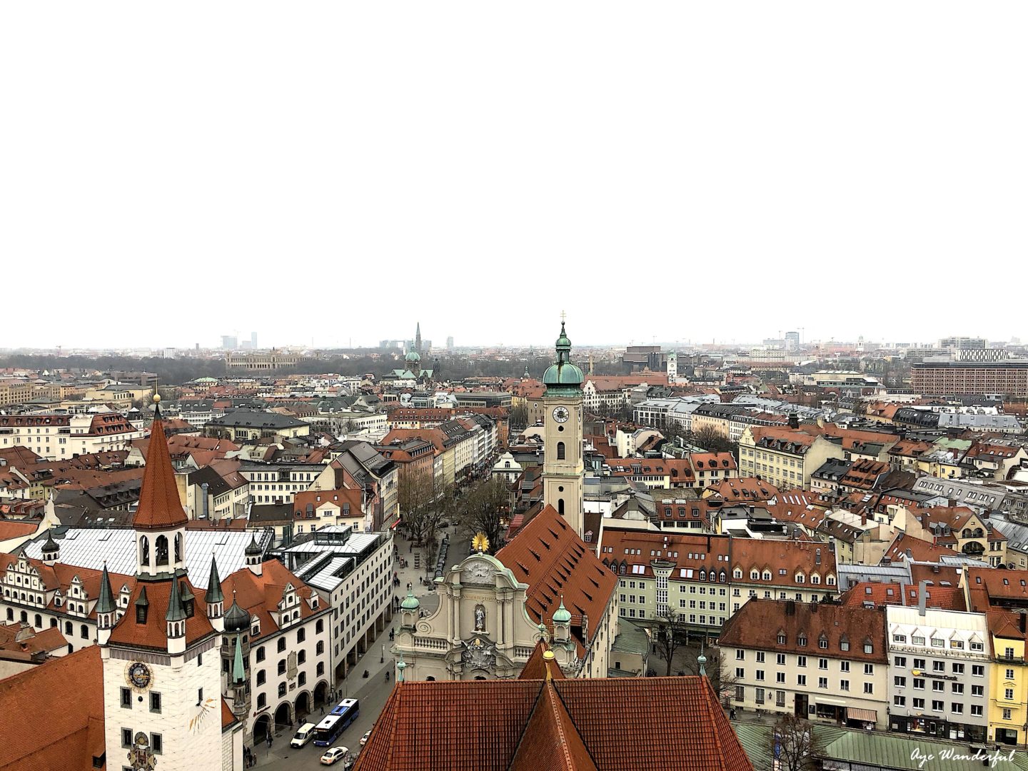 View of Munich Old Town from St Peter's Church