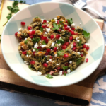 Very Green Quinoa Salad with roasted veggies