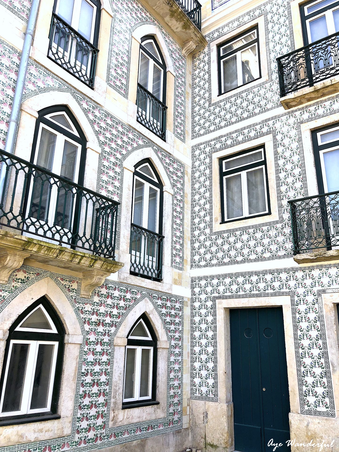 Azulejo Portuguese Tile Pattern Building Alfama | 8 hours in Lisbon
