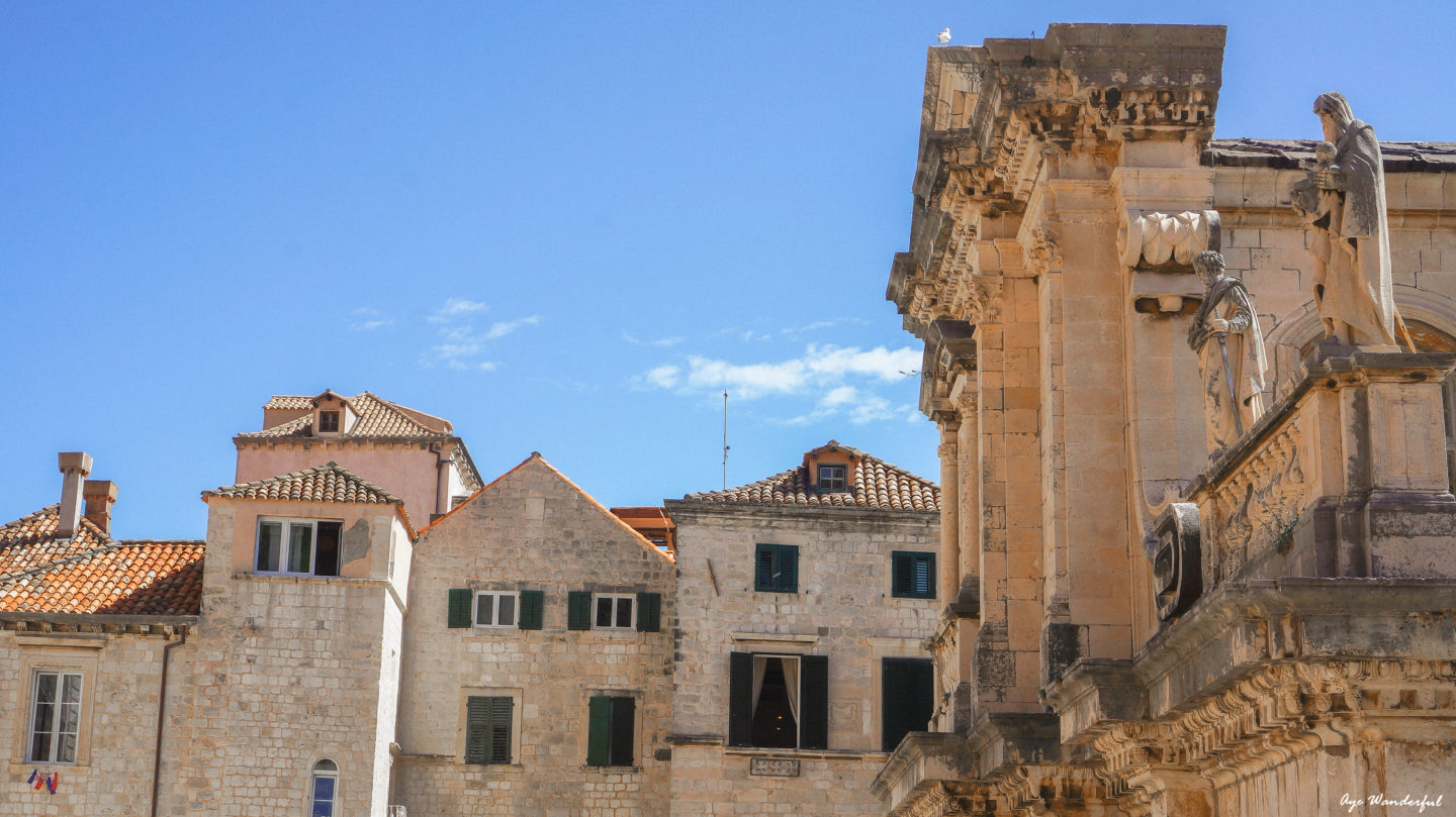 Dubrovnik Old Town buildings as seen from Rector's Palace