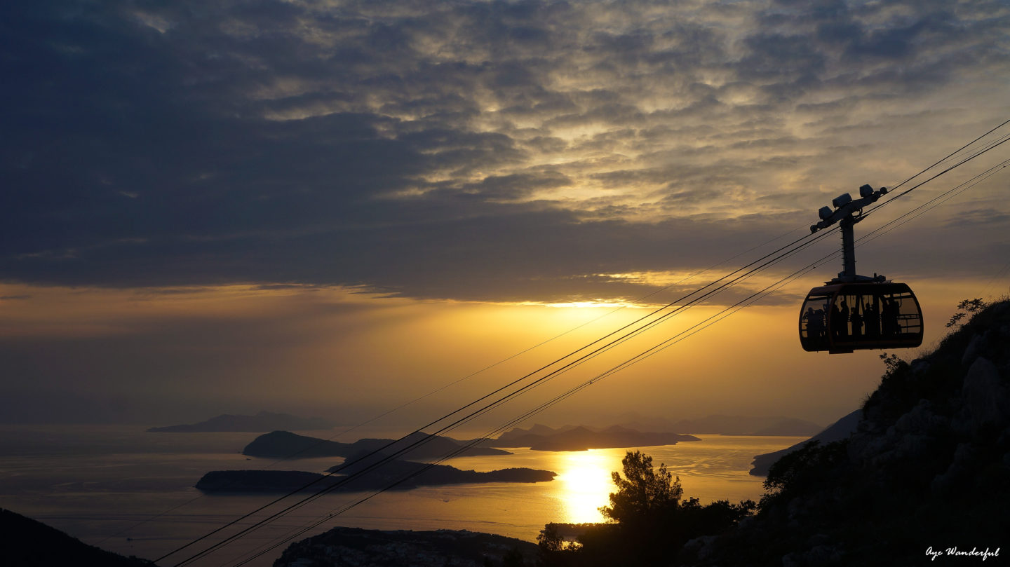 Dubrovnik cable car sunset