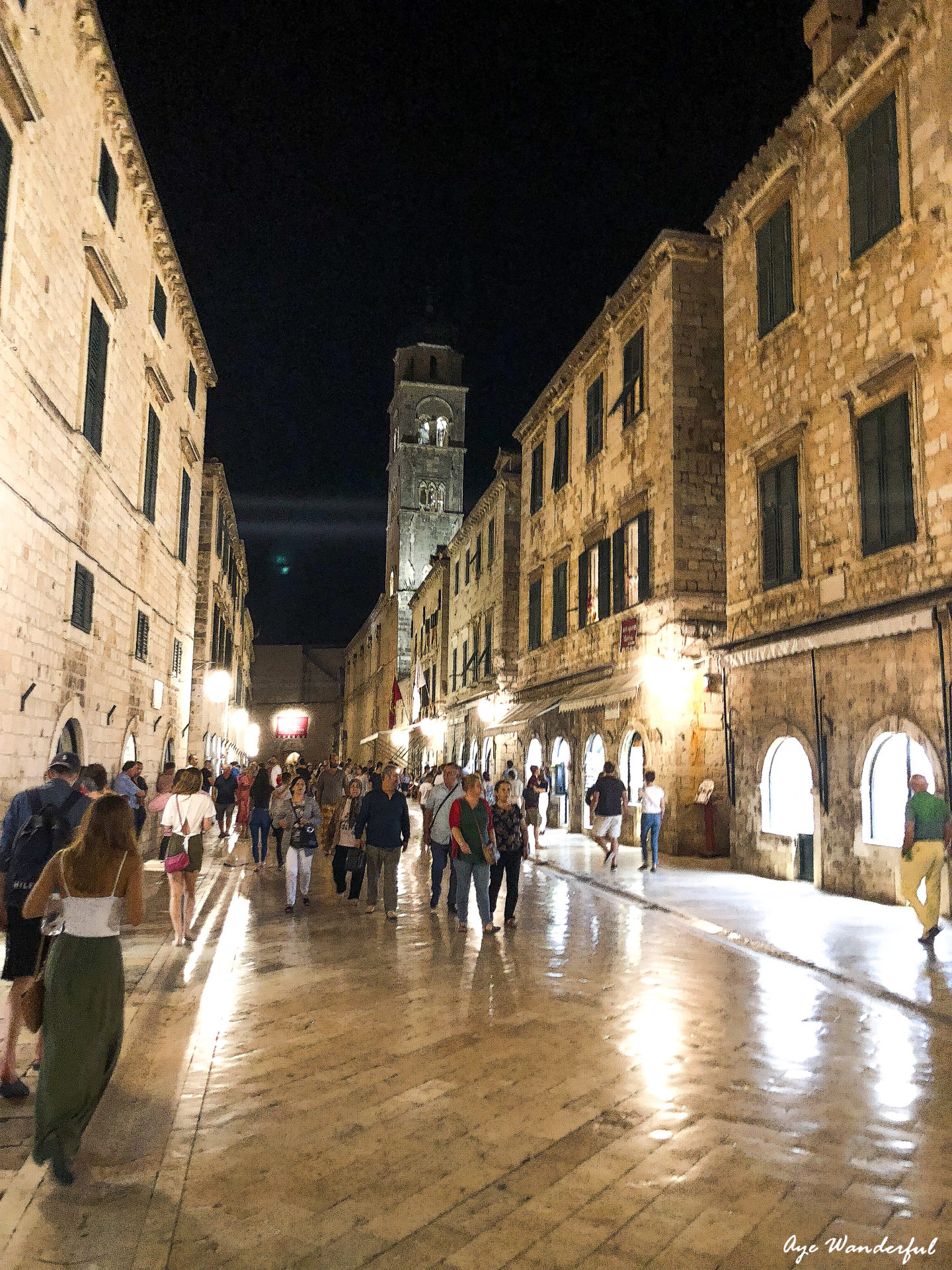 Stradun Dubrovnik at night
