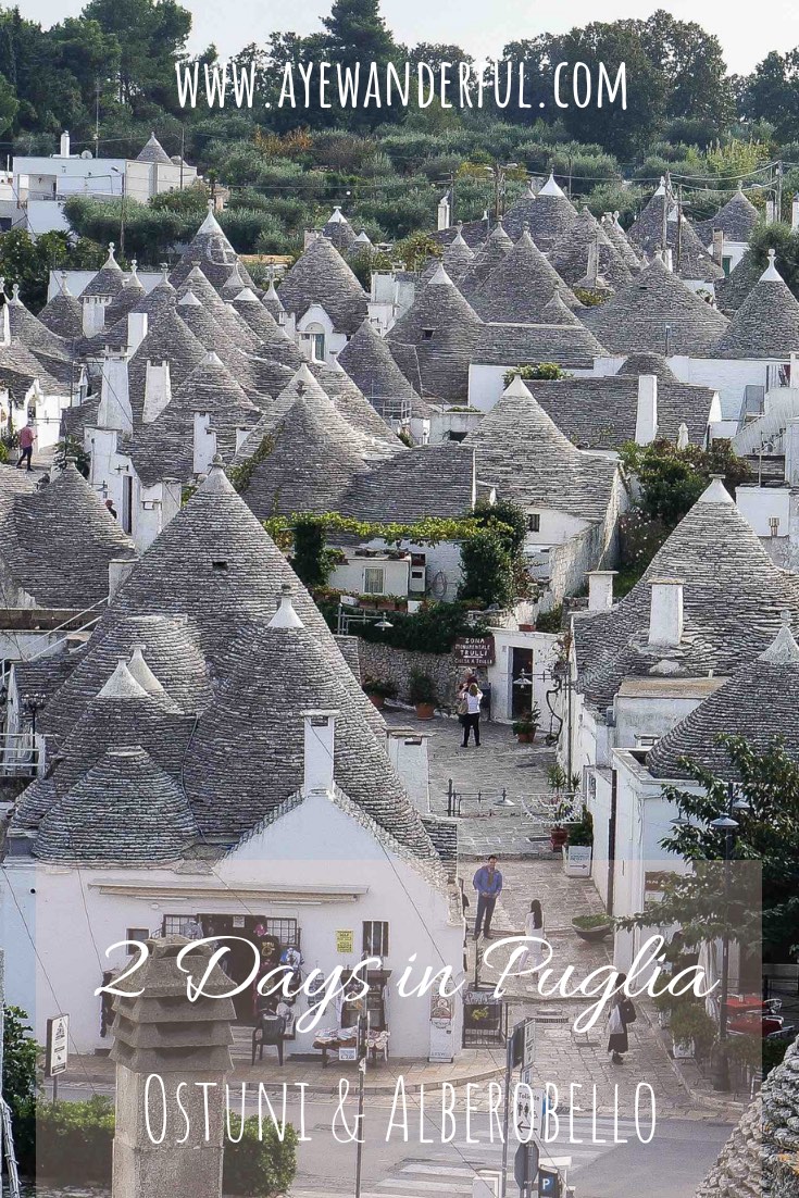 A travel guide for a quick getaway to Italy with everything you need to know about how to spend 2 days in Puglia in the charming towns of Ostuni and Alberobello.