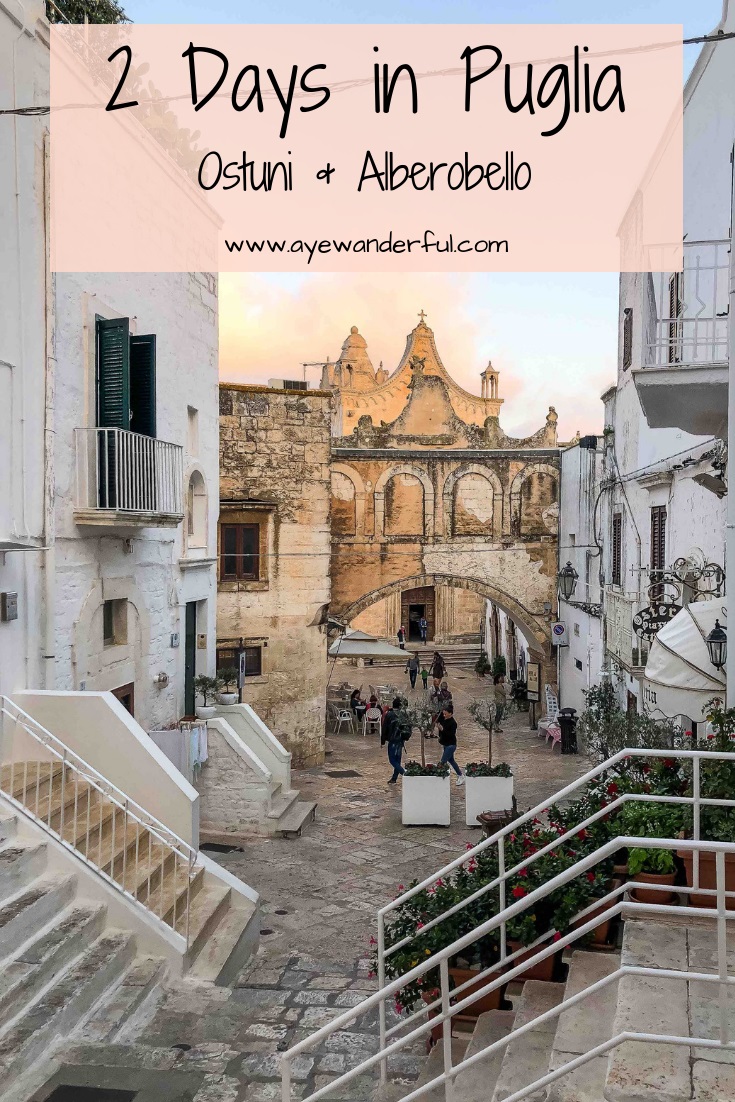 A travel guide for a quick getaway to Italy with everything you need to know about how to spend 2 days in Puglia in the charming towns of Ostuni and Alberobello.