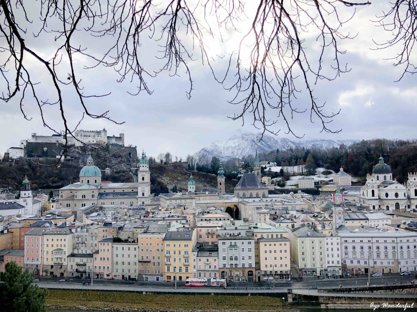 One day in Salzburg Austria; Salzburg in winter