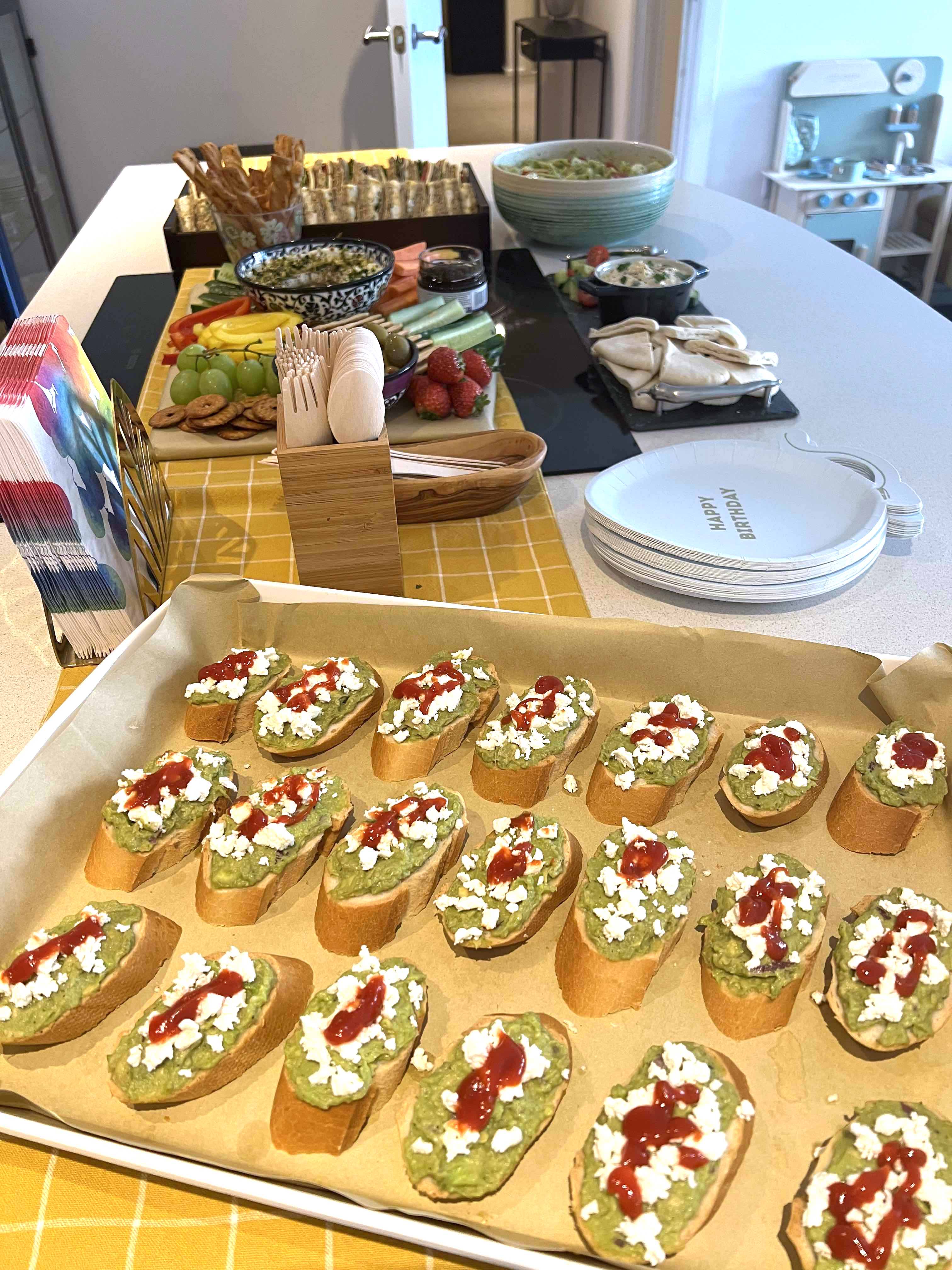 Avocado Feta bruschetta